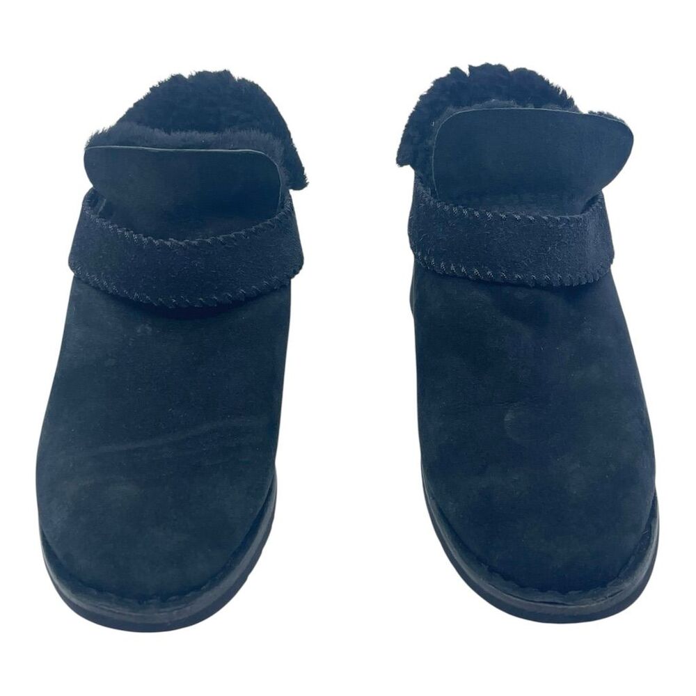 UGG McKay Women's Black Suede Ankle Bootie Shearling Size 9 Slip-On 1012358